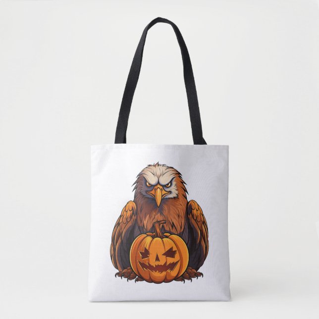 Eagle Pumpkin Lazy Halloween Party Costume Kids Tote Bag (Front)