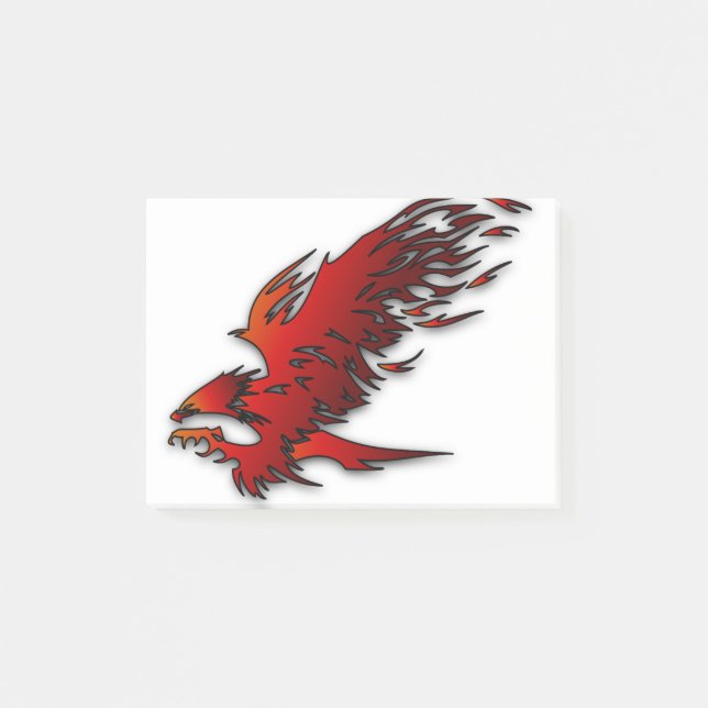 Eagle Raptor Bird Of Prey Attacking Red Hawk Post-it Notes (Front)