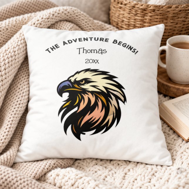 Eagle Retirement Gift Masculine Adventure Cushion (Creator Uploaded)