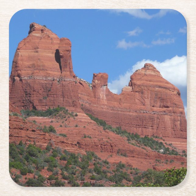 Eagle Rock I Sedona Arizona Travel Photography Square Paper Coaster (Front)