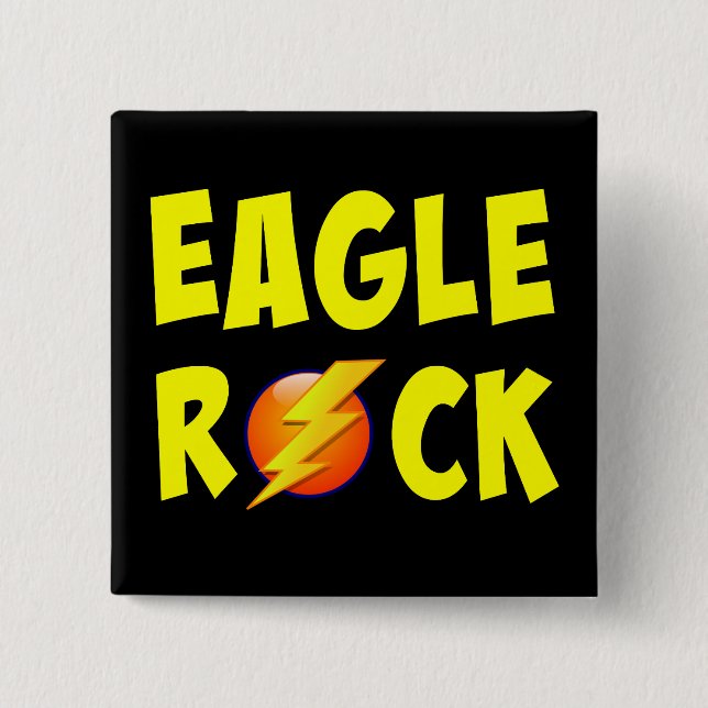 Eagle Rock Lightning Bolt 15 Cm Square Badge (Front)