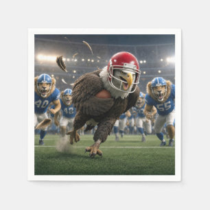 Eagle Running with a Football Napkin