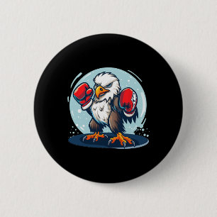 Eagle’s Fighting With Boxing Gloves For A Cool Out 6 Cm Round Badge