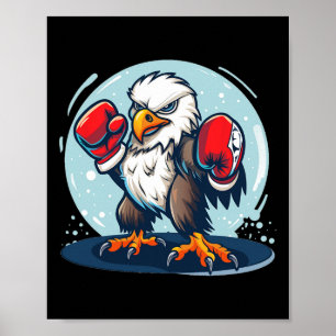 Eagle’s Fighting With Boxing Gloves For A Cool Out Poster