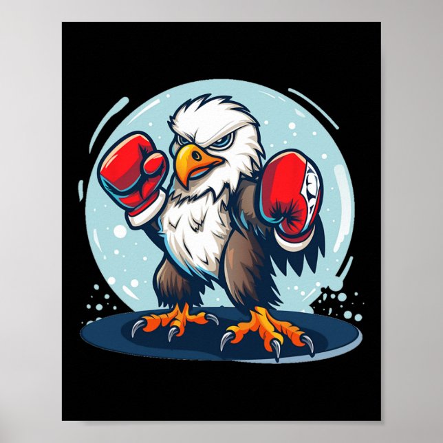 Eagle’s Fighting With Boxing Gloves For A Cool Out Poster (Front)