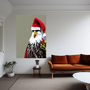 Eagle Santa Claus AI Art Poster