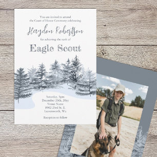 Eagle Scout, Court of Honor, Gray Forest Trees Invitation
