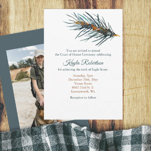 Eagle Scout, Court of Honor, Pine Needles Invitation
