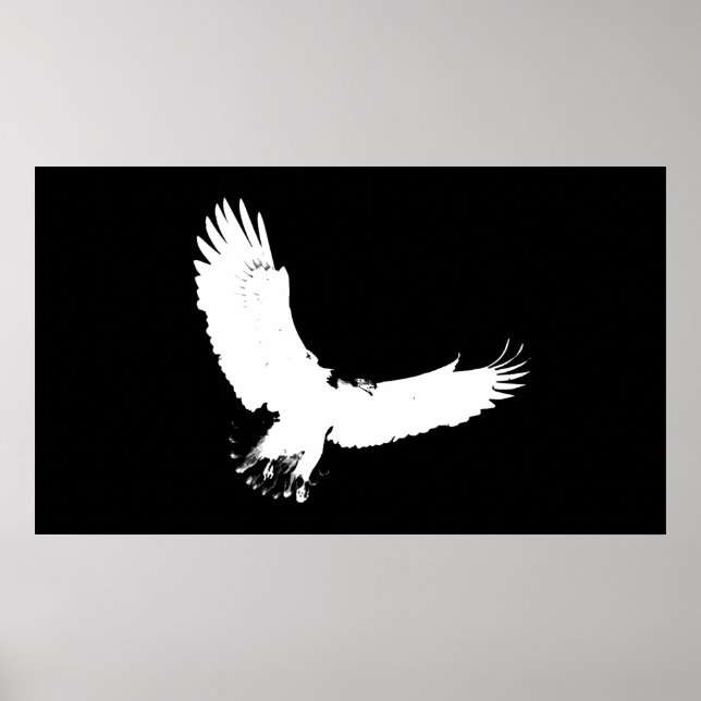 Eagle Silhouette Poster Print Bald Eagle in Flight (Front)
