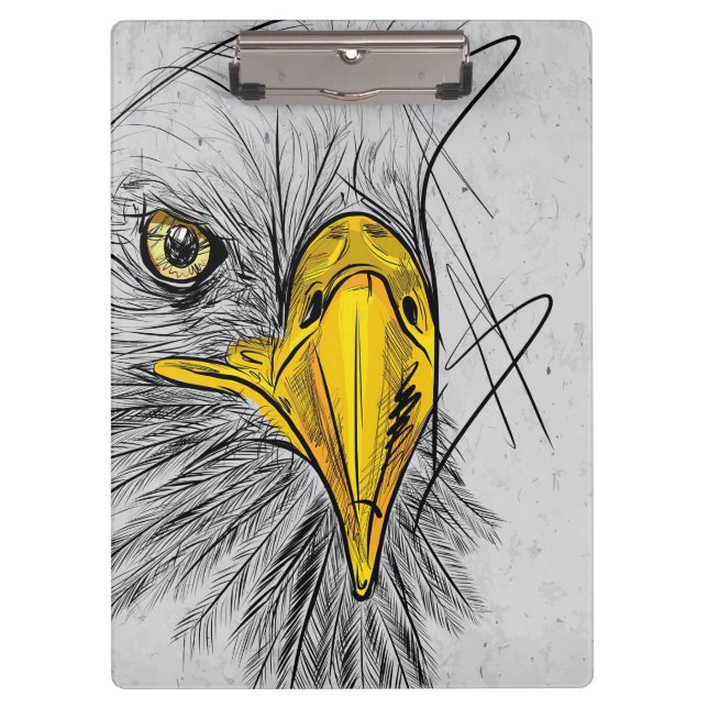Eagle Sketch Face Wall Art Clipboard (Front)