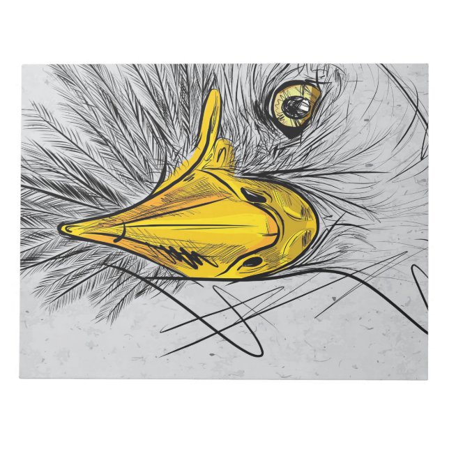 Eagle Sketch Face Wall Art Notepad (Front)