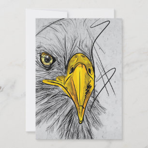 Eagle Sketch Face Wall Art Save The Date