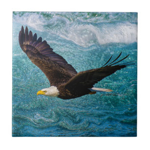 Eagle Soaring Above the Storm Ceramic Tile