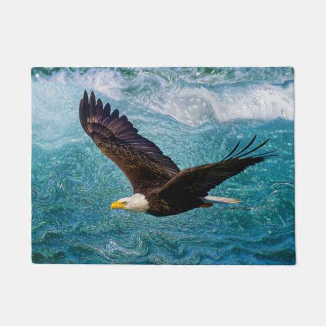 Eagle Soaring Above the Storm Doormat (Front)
