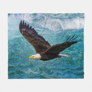 Eagle Soaring Above the Storm Fleece Blanket