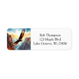 Eagle Soaring over Canyon Return Address Label