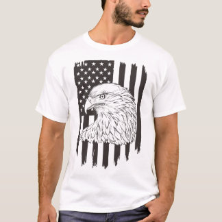 Eagle Soaring With American Flag T-Shirt