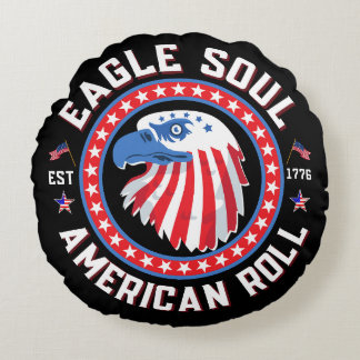 Eagle Soul American Roll 4th of July Celebration Round Cushion