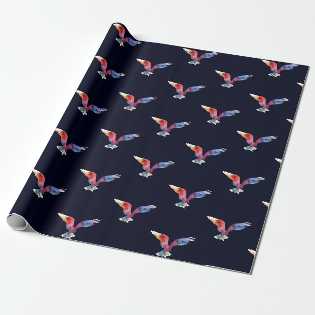 Eagle Spirit Animal Bird. Totem. Watercolor Art Wrapping Paper (Unrolled)