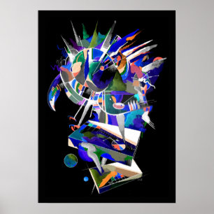 Eagle splash neon poster