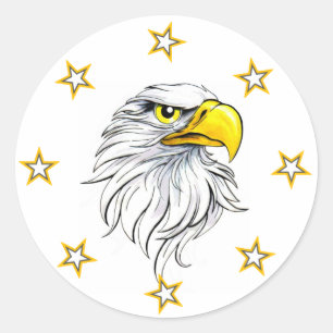 Eagle-stars Classic Round Sticker
