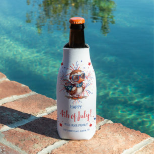 Eagle Summer Party Patriotic USA 4th of July Bottle Cooler
