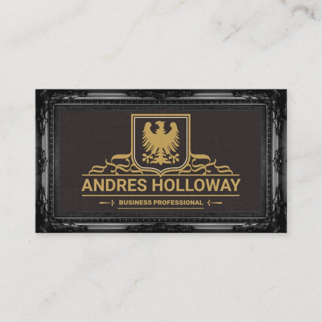 Eagle Symbol | Ornate | Antique Border Business Card (Front)