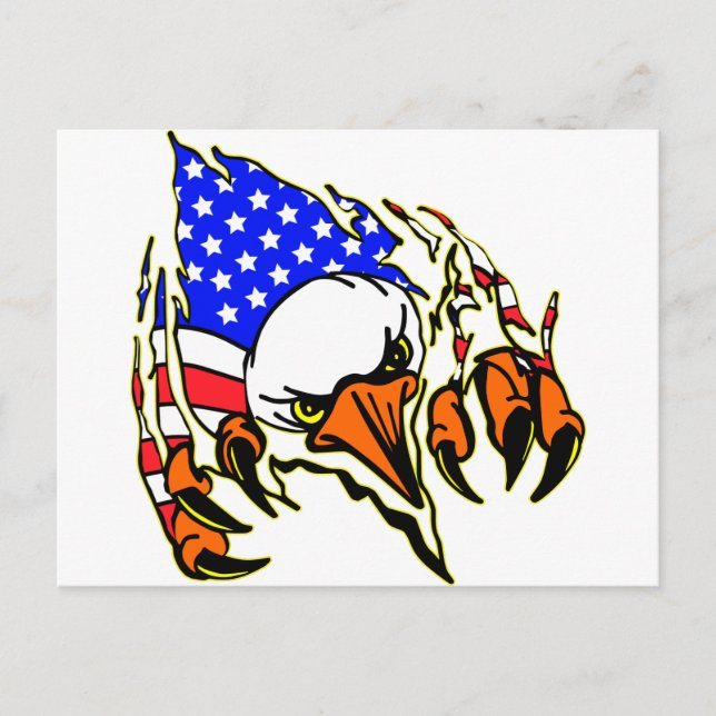 Eagle Tearout W/ American Flag Tattoo Postcard (Front)
