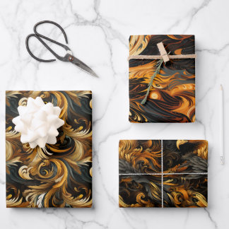 Eagle Totem & Feather Swirls Majestic Design Wrapping Paper Sheet