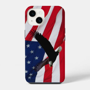 Eagle US Flag on Windy Day iPhone Case