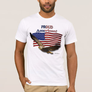 Eagle & US FLAG Proud American T-Shirt