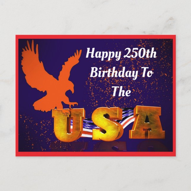 Eagle USA 250th Birthday  Postcard (Front)