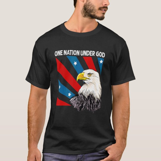 Eagle Usa Christian Patriot America One Nation Und T-Shirt (Front)