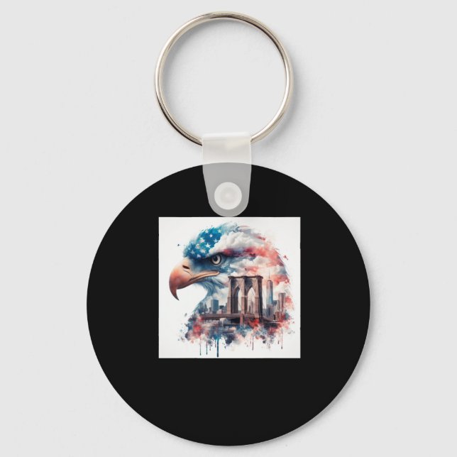 Eagle Usa Sticker  Key Ring (Front)