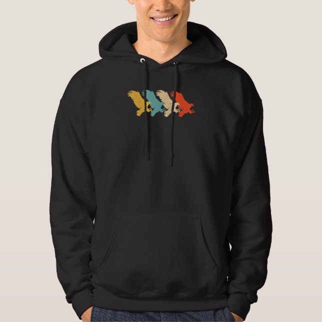 Eagle Vintage Retro Hawk Animal  60s 70s Hoodie (Front)
