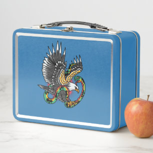 Eagle vs Snake Tattoo Design Metal Lunch Box