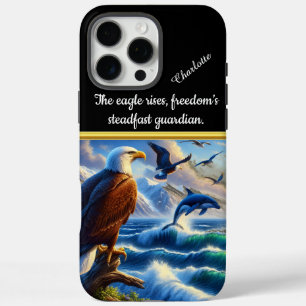 Eagle watches whale in ocean waves iPhone 16 pro max case