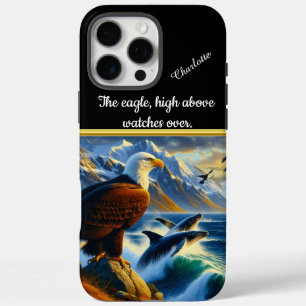 Eagle watches whales leap at sunset iPhone 16 pro max case