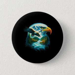 Eagle Wildlife Hiking Nature Outdoor Mountains For 6 Cm Round Badge
