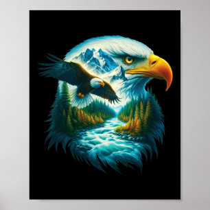Eagle Wildlife Hiking Nature Outdoor Mountains For Poster