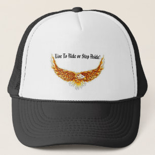 Eagle winged, Live To Ride or Step Aside! Trucker Hat