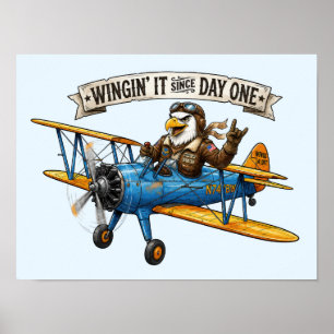 Eagle Winging It Poster