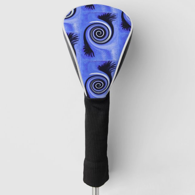 Eagle Wings Abstract Blue Pattern Golf Head Cover (Front)