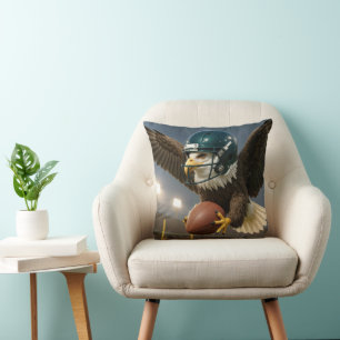 Eagle With a Football in a Sports Stadium Cushion