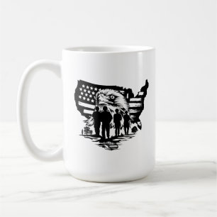Eagle With American Flag & Soldiers Mug