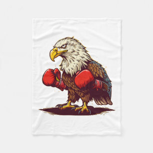 Eagle With Boxing Gloves For A Cool And Fierce Gra Fleece Blanket