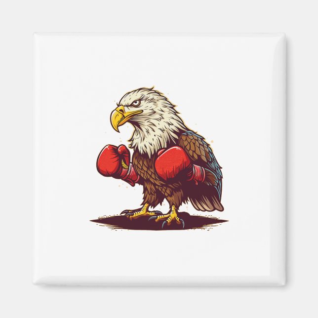 Eagle With Boxing Gloves For A Cool And Fierce Gra Magnet (Front)