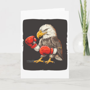 Eagle With Boxing Gloves For A Strong And Bold Sta Card