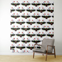 Eagle with Flowers White Photo Back Drop