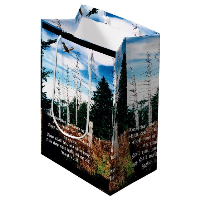Eagle with Isaiah 40:31 Medium Gift Bag (Front Angled)